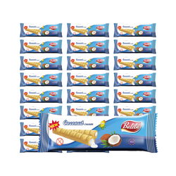 КОМПЛЕКТ 24 x царевични тръбички с крем с вкус на кокос, без глутен 18g - BALILA