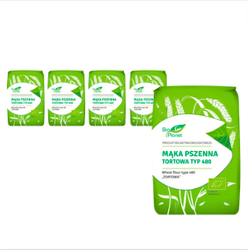 ZESTAW 5 x Mąka pszenna tortowa typ 480 BIO 1 kg
