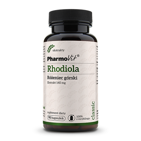 Родиола (екстракт от Rhodiola rosea 140 mg) 90 капсули без глутен 40.5 g - Pharmovit (classic)