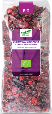 Червени боровинки, подсладени с тръстикова захар BIO 1 кг