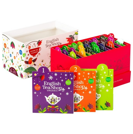 Био луксозен адвент календар - 13 вкуса чай (25 x 1,78 g) 44,5 g English Tea Shop Organic