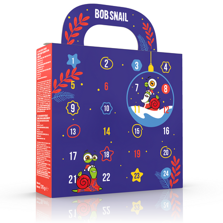 Календар на Адвента - закуски и плодови желета с играчки 176g - Bob Snail (сезонен продукт)