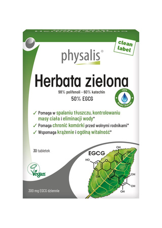 Зелeн чай хранителна добавка 30 таблетки – Physalis