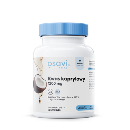 Каприлова киселина (600 mg) - безглутенова хранителна добавка 60 капсули - OSAVI