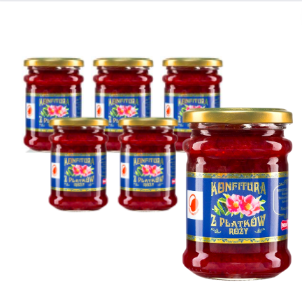 ZESTAW 6 x Konfitura z płatków róży 330 g