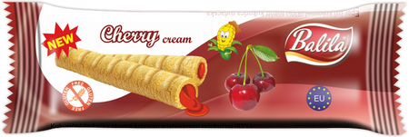 Безглутенови тубички от царевично брашно с вкус на череша и сметана 18 г - Balila