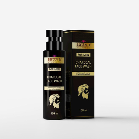 Гел за измиване на лице с активен въглен 100 мл – Sattva