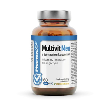 Multivit Men с корейски женшен без глутен хранителна добавка 60 капсули - Pharmovit