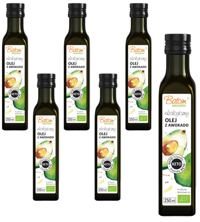 Комплект 6x Студено пресовано кето масло от авокадо био 250 мл - Batom