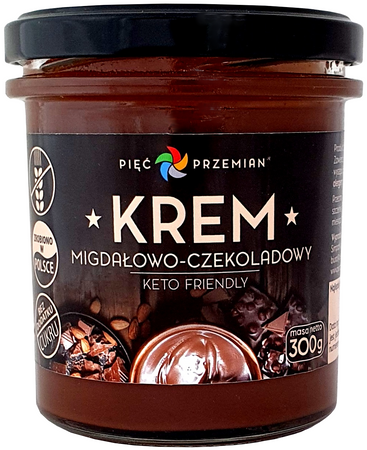 Krem migdałowo-czekoladowy KETO Pięć Przemian, 300g