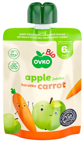 Пюре от ябълки и моркови след 6 месеца BIO 90 g