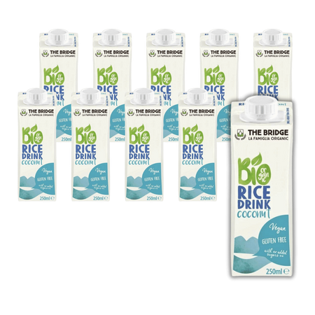 КОМПЛЕКT 10 x Напитка от ориз и кокос 250 мл без глутен BIO - The Bridge