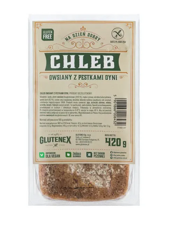 Безглутенов овесен хляб с тиквени семки 420 г - GLUTENEX