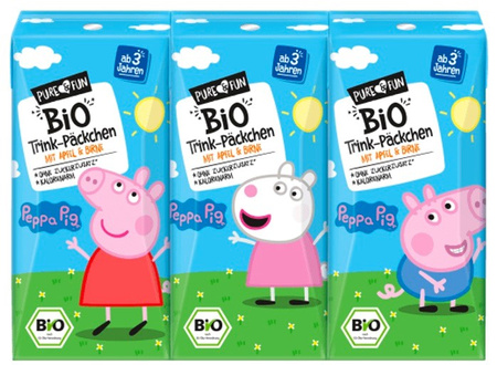 Напитка от ябълки и круши BIO 3 x 200 ml Peppa Pig - PURE&amp;FUN