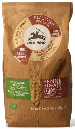 Макаронени изделия (пълнозърнест лимец) penne BIO 500 г