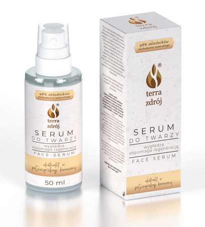 Изглаждащ и регенериращ серум за лице 50 мл - TERRA ZDRÓJ (серия лечебна кал)