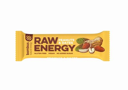 RAW ENERGY бар с фъстъци с нешлифована дата. 50 g