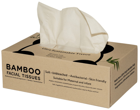 Бамбукови кърпички 3-слойни в картонена кутия от 100 бр.