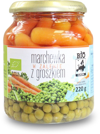 Моркови в марината с грах в буркан BIO 340 g (220 g)