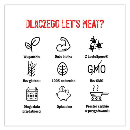 Let's Meat! Roślinny zamiennik mięsa - z przyprawami Cultured Foods, 150g