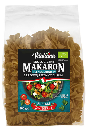 Макаронени изделия (пълнозърнеста твърда пшеница) fusilli BIO 500 г - Vitaliana