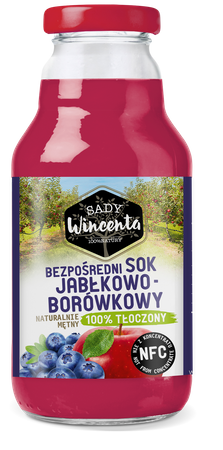 Naturalnie mętny sok jabłko-borówka 330 ml