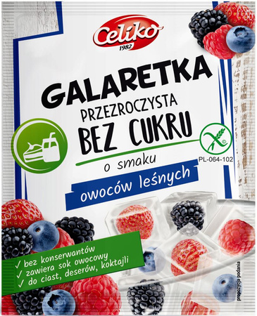 КОМПЛЕКТ 30 x Желе от горски плодове без захар (прозрачно) Celiko, 14 g