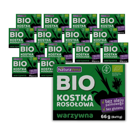 КОМПЛЕКТ 15 x Кубче зеленчуков бульон био без глутен 66 г - Naturavena