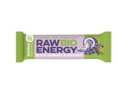 КОМПЛЕКТ 20 x RAW ENERGY бар BIO касис-кокос НЕ-ГМО. BIO 50 g