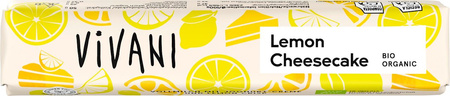 Млечно шоколадово блокче с пълнеж от лимонов чийзкейк био 40 г - Vivani